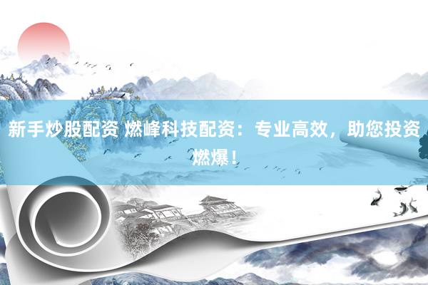 新手炒股配资 燃峰科技配资：专业高效，助您投资燃爆！