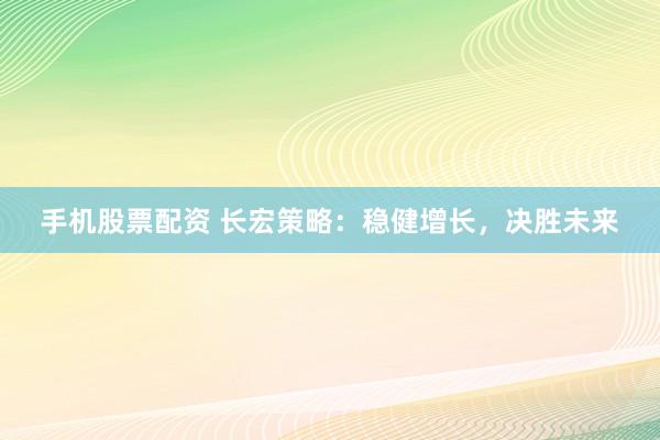 手机股票配资 长宏策略：稳健增长，决胜未来