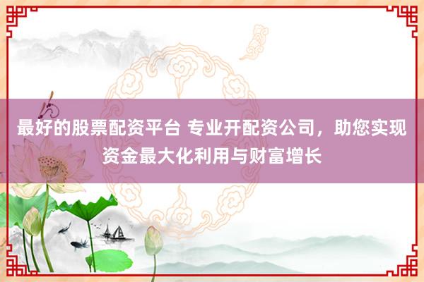 最好的股票配资平台 专业开配资公司，助您实现资金最大化利用与财富增长