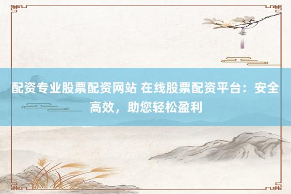 配资专业股票配资网站 在线股票配资平台：安全高效，助您轻松盈利